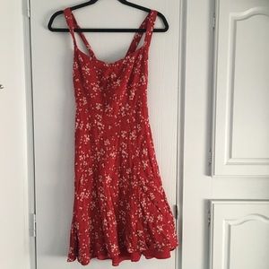 Ann Taylor LOFT Red floral dress